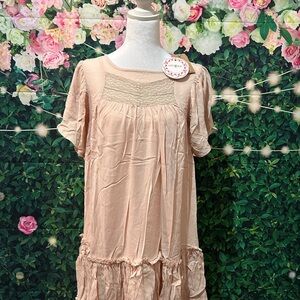 Umgee Cream Ruffled Dress